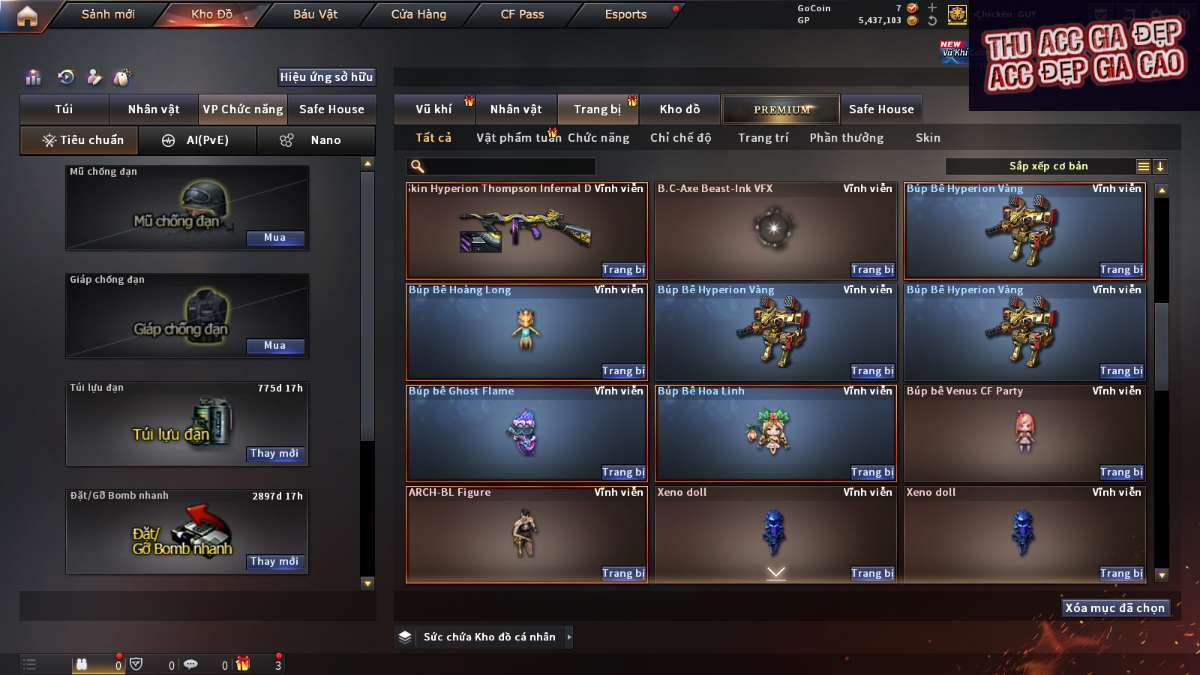 shop acc cf uy tin gia re